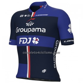 Maglia 2023 Groupama FDJ Manica Corta Nero Blu